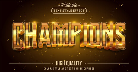 Editable text style effect - Champions text style theme.