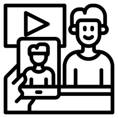 photography outline style icon