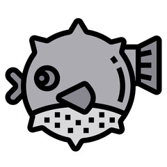 Blowfish line icon