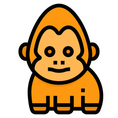 Gorilla line icon
