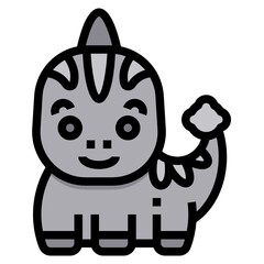 Parasaurolophus line icon