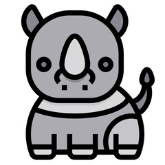 Rhino line icon