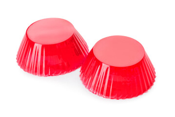 Tasty berry jelly on white background