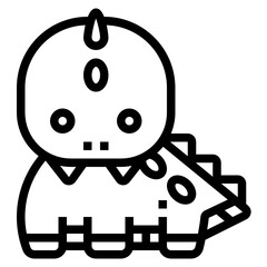 T rex line icon