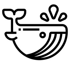 Whale line icon