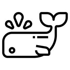 Whale line icon