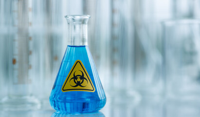 Tube with biohazardous chemicals in lab