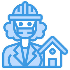Architect blue line icon