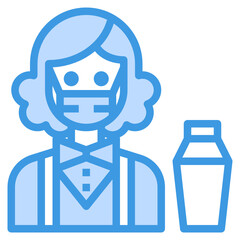 Bartender blue line icon