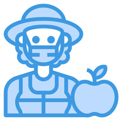 Nutritionist blue line icon
