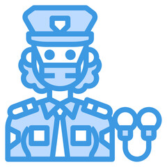 Police blue line icon
