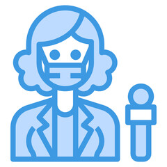 Reporter blue line icon