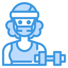 Trainer blue line icon