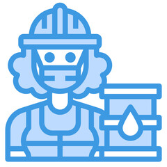 Worker blue line icon