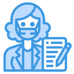 Writer blue line icon