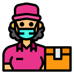 Delivery Woman line icon