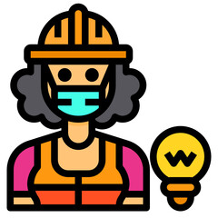 Electrician line icon