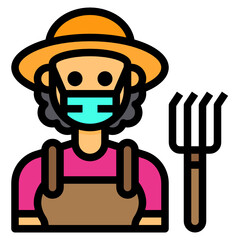 Farmer line icon