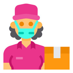 Delivery Woman flat icon