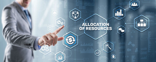 Allocation of Resources. Marketing Planning Strategy Concept. Business Technology