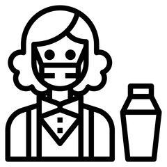 Bartender line icon