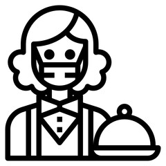 Waiter line icon
