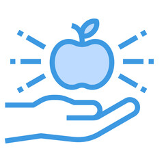Apple blue line icon