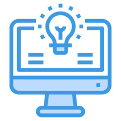 Computer blue line icon