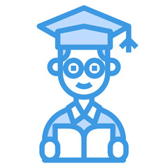 Student blue line icon