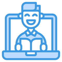 Student blue line icon