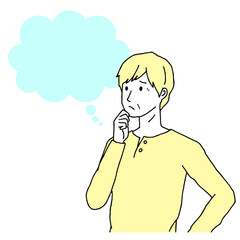 困り顔のシニア男性　悩み