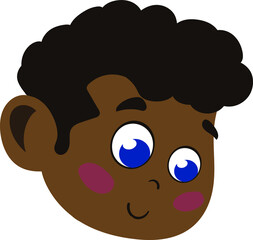 Cute and Adorable African American Kid. Cute Face with Innocent Expressions and Curly Hair looking Happy. Smiling Face. Happy Face. Boy Face.