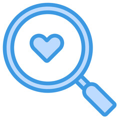 Magnifying Glass blue line icon