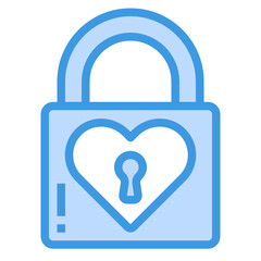 Padlock blue line icon