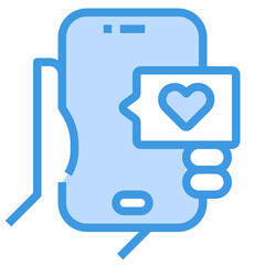 Smartphone blue line icon