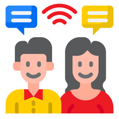 communication flat style icon