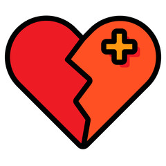 Broken Heart line icon