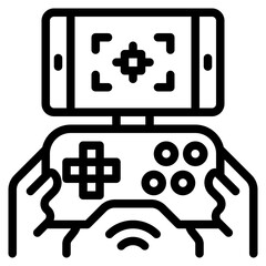 joy stick outline style icon