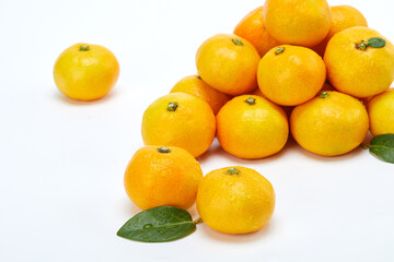 White background, fresh citrus, orange.