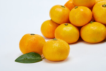 White background, fresh citrus, orange.