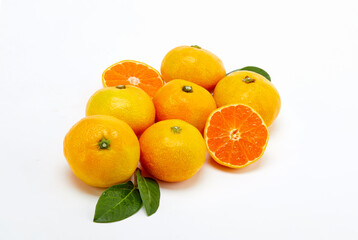 White background, fresh citrus, orange.
