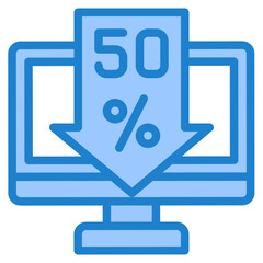 discount blue style icon