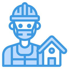 Architect blue line icon