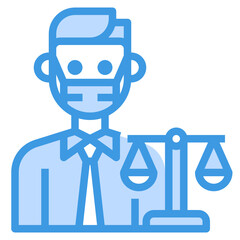 Lawyer blue line icon