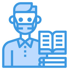 Fototapeta premium Libraian blue line icon