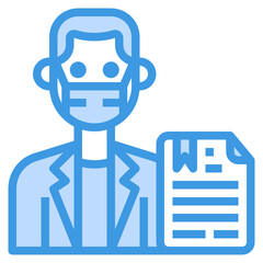 News Anchor blue line icon