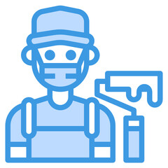 Painter blue line icon