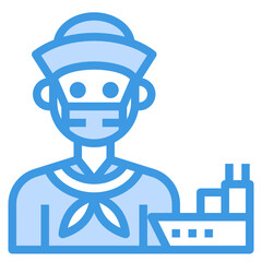 Sailor blue line icon