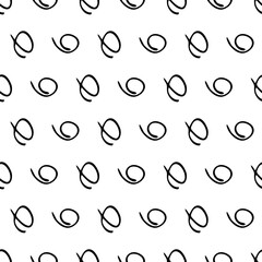Seamless pattern with sketch round squiggle