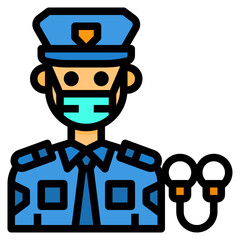 Policeman line icon